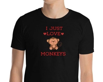 Camiseta de mono: Camiseta unisex de algodón para amantes de los animales
