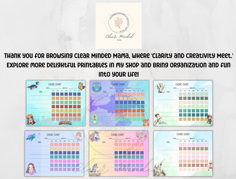 PRINTABLE Child's Daily Chore Chart With Sticker Sheet, Task Checklist ...