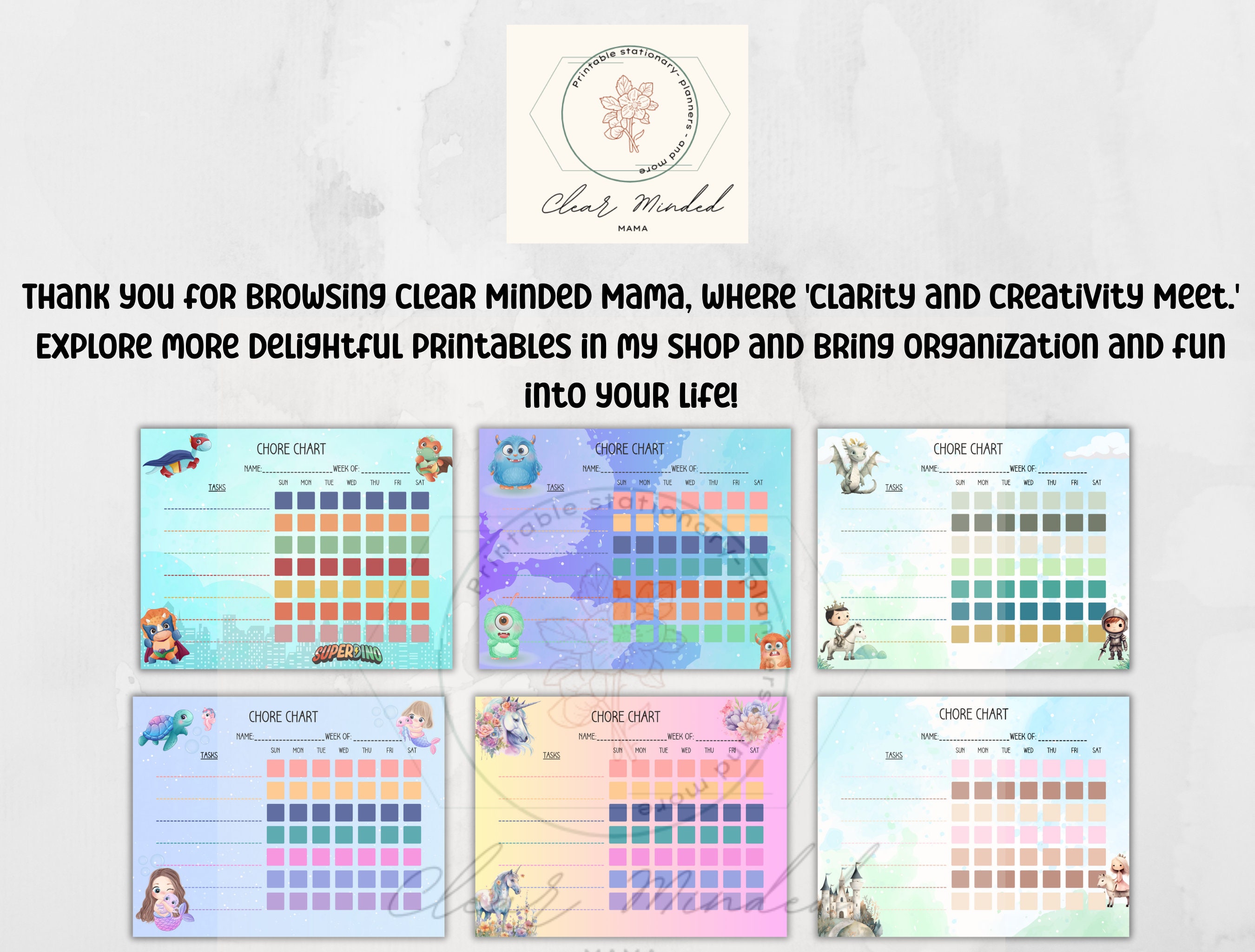 PRINTABLE Child's Daily Chore Chart With Sticker Sheet - Etsy