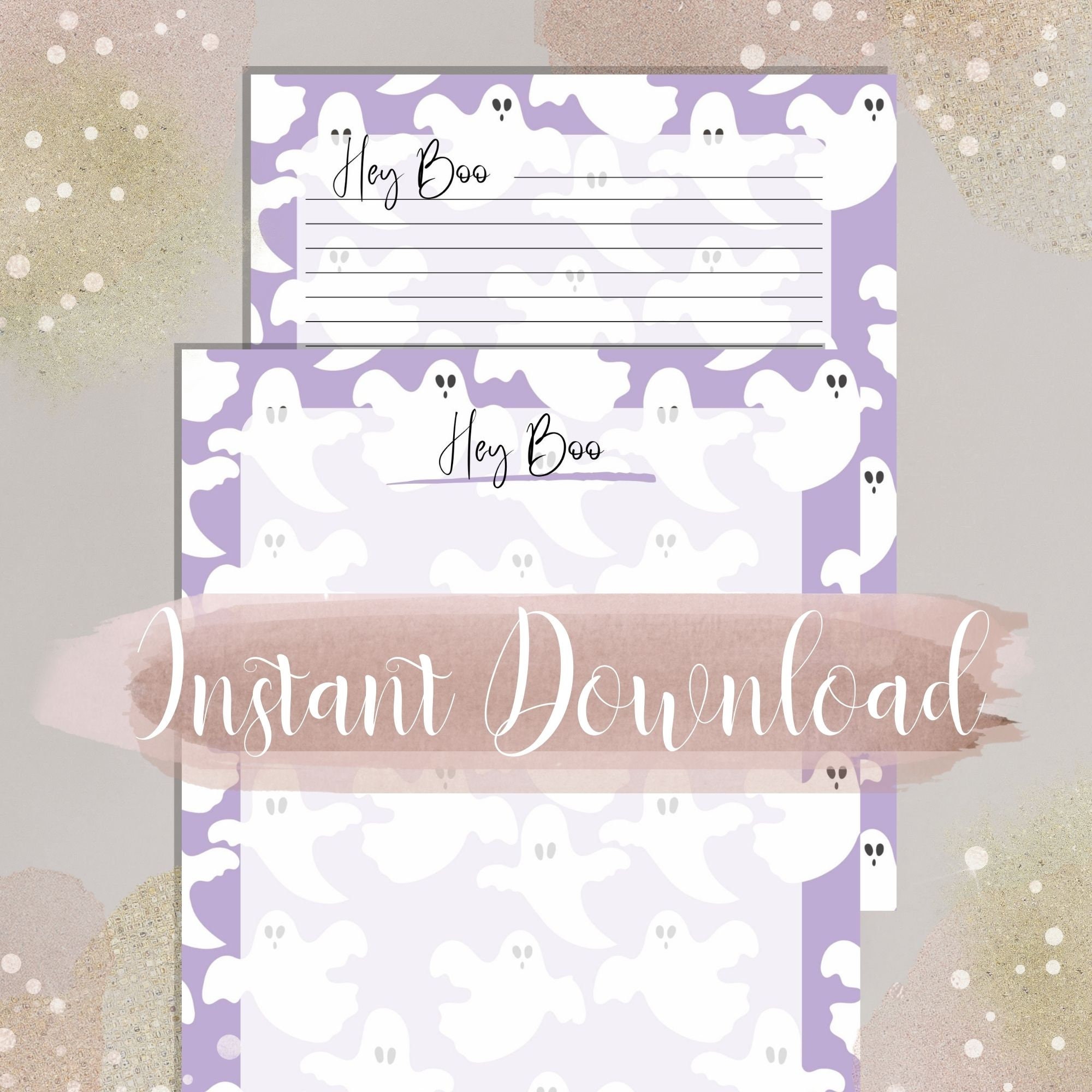 Ghost Letter Writing Paper, PRINTABLE Stationery, Writing Paper, Letter ...