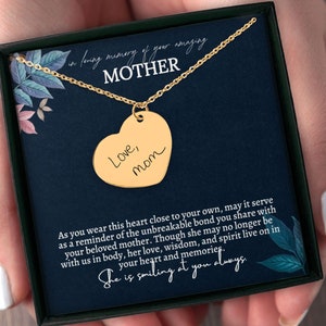 Sympathy gift loss of Mother Memorial necklace Loss of mother gift Gift for women Remembrance Gift Memorial necklace for Daughter