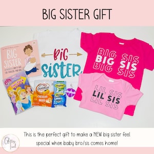 Big Sister Pampering Kit Custom Big Sis Gift Bag New Sibling Transition Package Sister Memory Box New Baby Announcement Hospital Activity