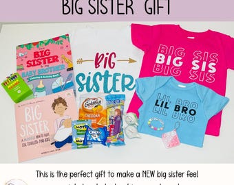 Promoted to Big Sister Gift Bag Personalized Sister Surprise Tote Custom Sis Gift Set Big Sis Celebration Kit New Sibling Adjustment Present