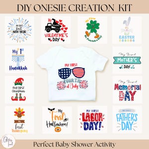Baby Shower Bodysuit Activity Kit Diy Baby Shower Decorating Station Personalized Bodysuit Making Kit for Baby Shower New Baby Gift New Mama