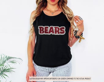 Personalized Glitter Team Name Tank Top Football Mascot Racerback Gift for Mom Mother's Day Gift Idea School Spirit Tank Top Coach Game Day