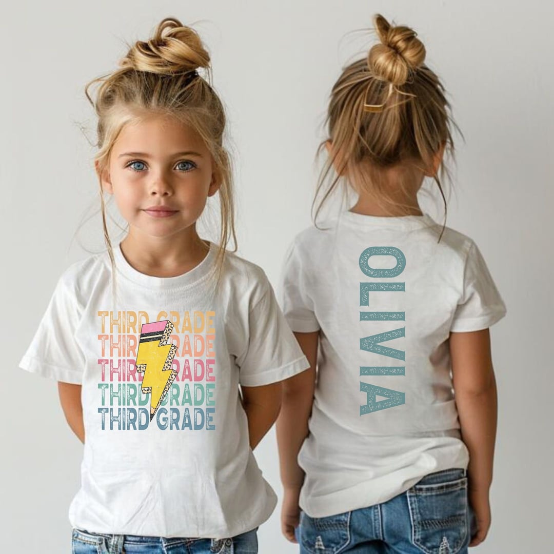 Third Grade Back To School Shirt Custom Name School Tee First Day Of 