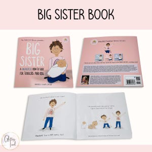 Gepersonaliseerde grote zus geschenkdoos gepromoveerd tot grote zus draagtas aangepaste naam beker Nieuwe broer/zus aandenken nieuwe babybinding overgangscadeauset afbeelding 5