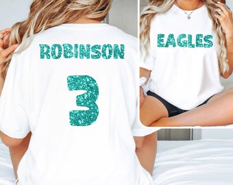 Custom Team Name Shirt Glitter Football Shirt Mascot Shirt Gift for Mom Christmas Gift Idea School Spirit Tank Top Coach Game Day Tee