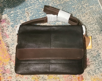 Sac à rabat Messenger en cuir fait à la main idéal pour les tablettes d'ordinateur portable iPad