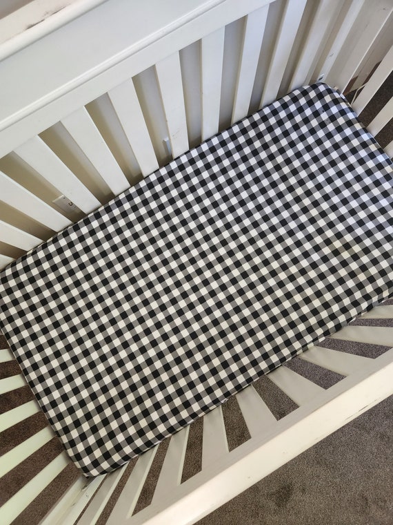Black and White Buffalo Check Fitted Crib Sheet Etsy