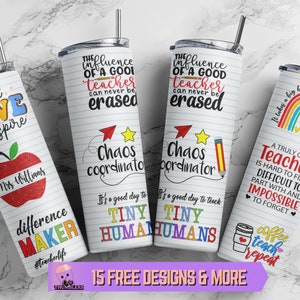 Teacher Chaos Coordinator 20 oz Skinny Tumbler Sublimation Design,Personalized Tumbler Wrap,Teacher Quotes Digital Download, Teacher Tumbler