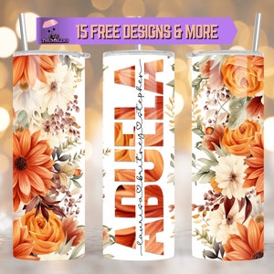 Abuela Floral Custom 20oz Skinny Tumbler Wrap, Add Grandkids Names, Floral Abuela Tumbler Sublimation Design Mothers Day Gift for Grandma