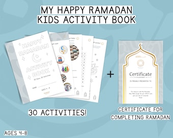 Ramadan | Activity Book | Eid Activities | Muslim Kids | Ages 4 - 8 | Learning | Educational | Islam | Kids | Printable - Digital Download
