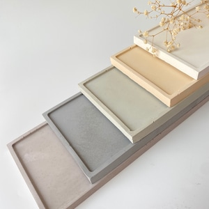 Minimalist Rectangular Trays, Concrete Tray rectangular, Big Catchall Tray, Large Serving Tray, Tea Table Tray