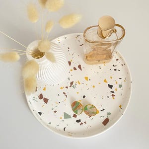 Terrazzo Serving Tray, Various Size Options, Displaying Round Terrazzo Tray, Table Centerpiece Tray, Housewarming Gifts