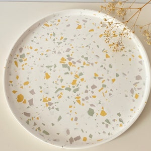 30 cm, 25 and 17 cm Terrazzo Vanity Trays, Terrazzo Serving Tray, Catchall Round Tray, Large Storage Tray, Housewarming Gifts