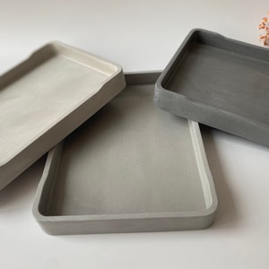 Minimalist Concrete Organizer for Bathroom, Livingroom and Kitchen, Christmas Gifts, Concrete Serving Tray