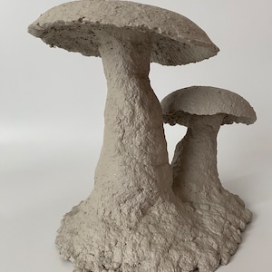 Farmhouse Paper Mache Sculpture, Paper Mache Mushroom Decor, Minimal Paper Mache Decor, Minimalist Home Decoration, Housewarming Gifts