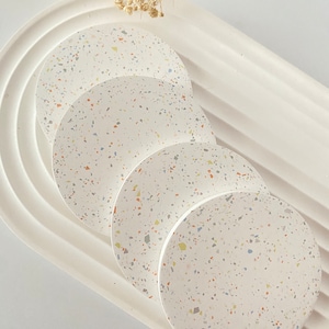 Round Terrazzo Coasters, Set of Terrazzo Coasters, Housewarming Gifts
