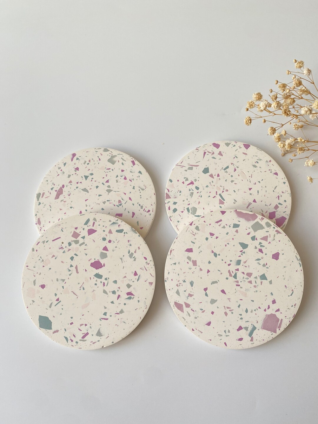 Olive Terrazzo Coasters - Set of 4
