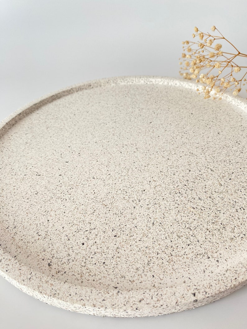 Speckled Large Round Tray Decorative Table Trays Large Etsy