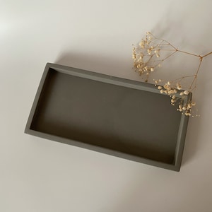 Minimalist Antrasit Color Concrete Tray, Rectangular Organizer, Minimalist Bathtray, Large Catchall Concrete Tray, Housewarming Gifts