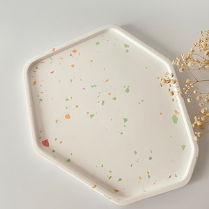 Terrazzo Table Centerpiece, Large Terrazzo Vanity Tray, Serving Tray, Housewarming Gifts