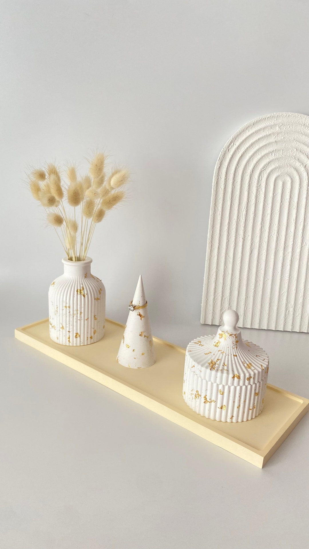 Minimalist Rectangular Trays, Light Mustard Yellow Tray, Big Catchall