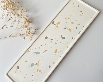 Large Rectangular Terrazzo Organizer, Jewelery Tray, Bathroom Tray, Decorative Tray, Housewarming Gifts