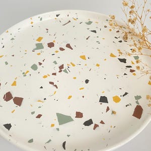Terrazzo Serving Tray, Various Size Options, Displaying Round Terrazzo Tray, Table Centerpiece Tray, Housewarming Gifts