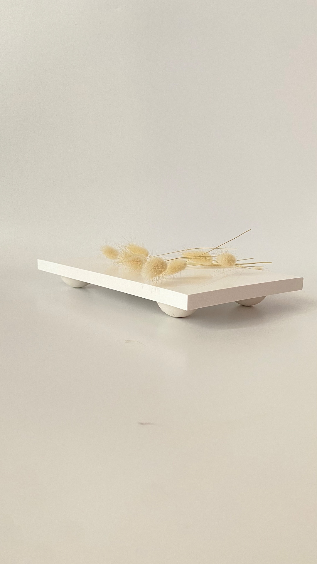 Ceramic Riser Tray Rectangle Decorative 25x15 Cm White Rectangular Riser Tray, Concrete White Color ...