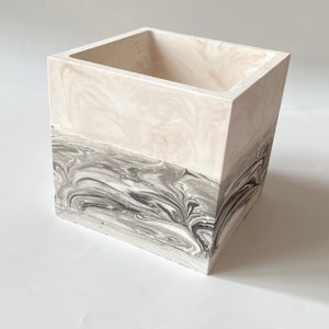 Concrete Marble Planter, Square Stone Planter, Handmade planter, Christmas Gifts