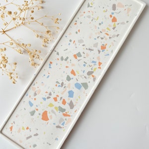 Large Rectangular Soft Terrazzo Tray, Terrazzo Table Tray, Christmas Gifts