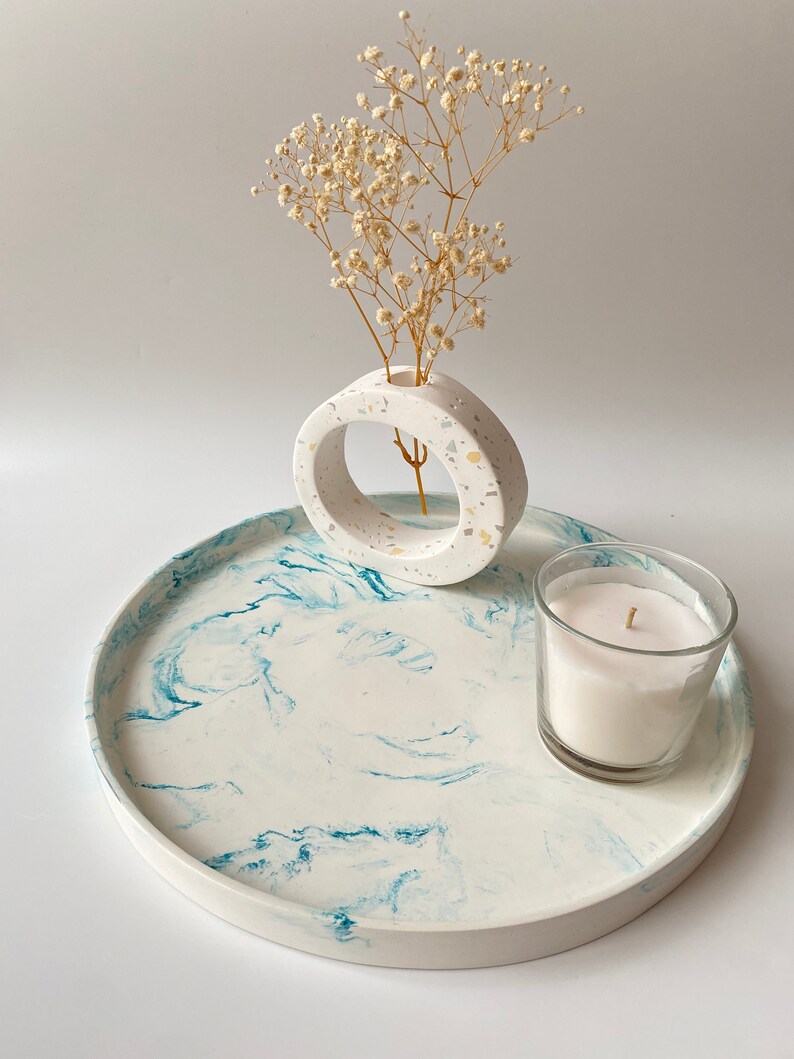 Table Trays Large Serving Concrete Tray Catchall Tray Etsy