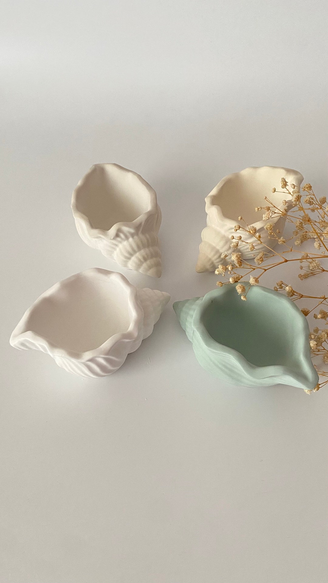 Conch Shell Shape Stone Trinket Tray, Summer Decor, 9 Color Options ...