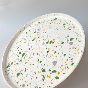 Large Terrazzo Tray, Large Serving Tray, Catchall Round Tray, Christmas Gifts