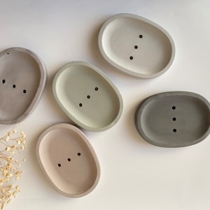 Concrete Solid Soap Dish with Drainage, Oval Soap Dish, Minimalist Soap Dish, Housewarming Gifts