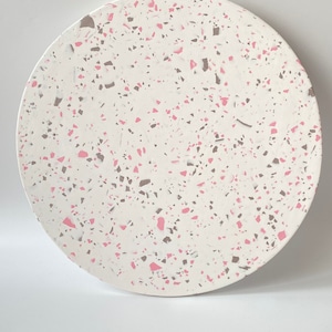 Soft  30 cm Coffee Table Tray, Terrazzo Accessories, Concrete Catchall Plate,  Round Terrazzo Tray, Christmas Gifts