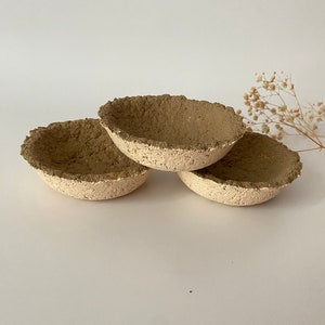 Set di 3 ciotole di cartapesta, piatti di cartapesta vintage, Wabi Sabi, decorazioni per la fattoria, regali di inaugurazione della casa