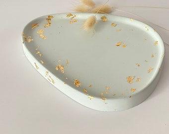 Gold Leaf Decorated Vanity Tray, Trinket Tray, Table Decor Tray, Terrazzo Tray, Housewarming Gifts