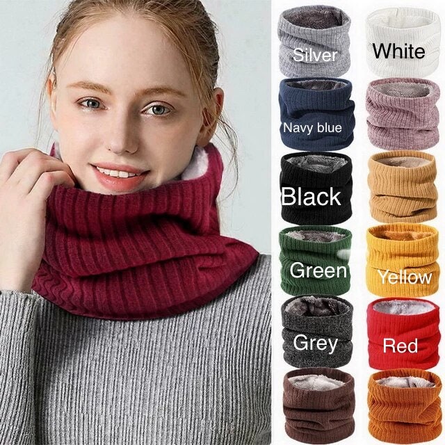Men Winter Scarf Ring Women Knitted Scarves for Men Neck Shawl Snood Warp  Collar Warm Male Soft Outdoors Fleece Scarves