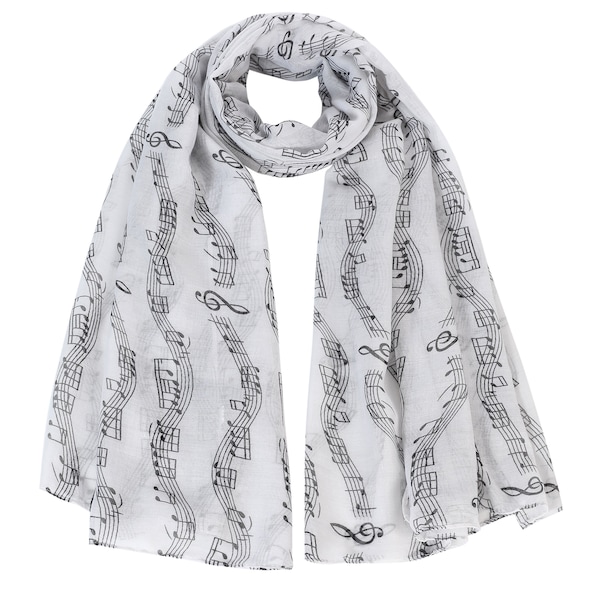 Music Notes Print Women's Scarf Oversized