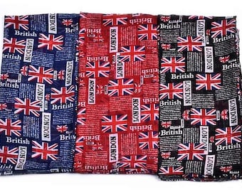 Women's Scarves Union Jack British Flag Newspaper Design Viscose