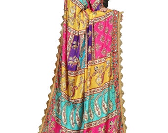 Work Beautiful Print Mirror Work, Fancy Stone Pearl Work, and block print Turquoise,Hot Pink,Purple,Mint