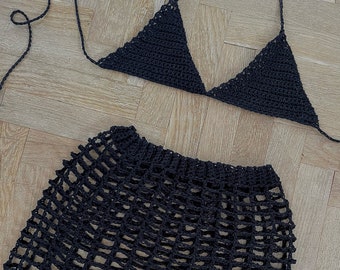Crochet Bikini Top and Mesh Skirt Pattern | Beginner Friendly (PDF File)