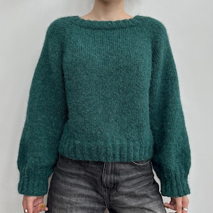 Mönster för stickad drifttröja, nybörjarvänligt stickat raglanmönster I Kenikse Crochet