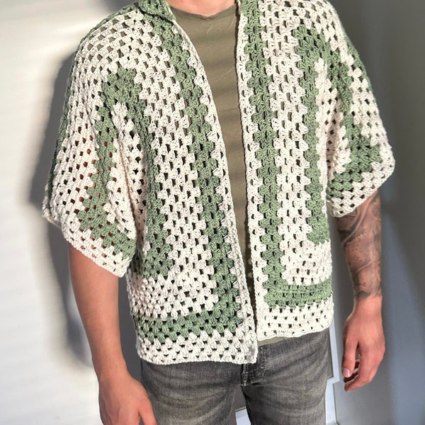 Modèle de chemise au crochet point hexagonal grand-mère I Modèle de chemise au crochet unisexe I Crochet Kenikse