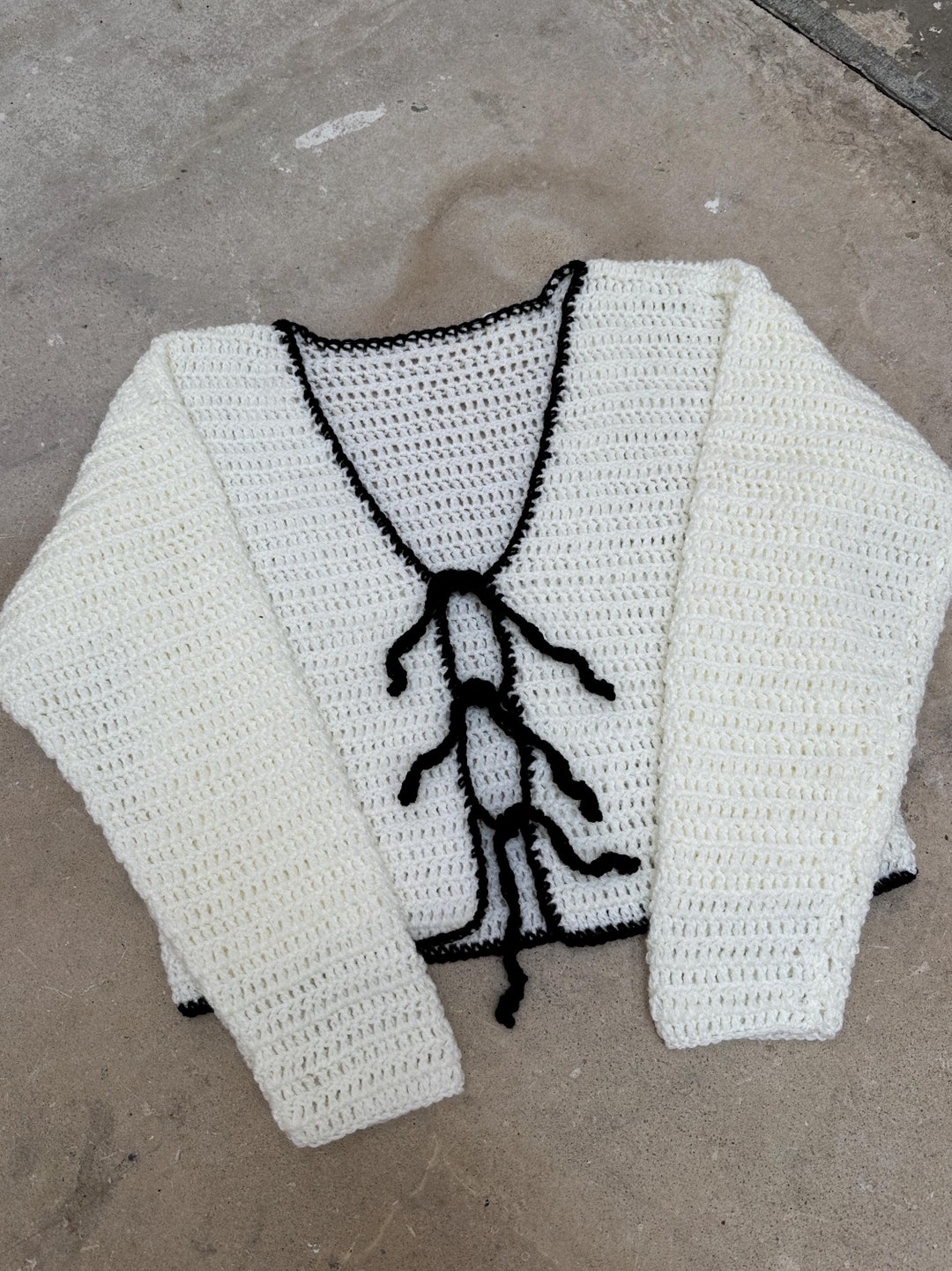 Crochet Tie Front Cardigan