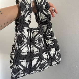 Häkel-Labyrinth Oma Quadrat Einkaufstasche Muster I Anfängerfreundliches Häkelmuster Handtasche I Kenikse Crochet