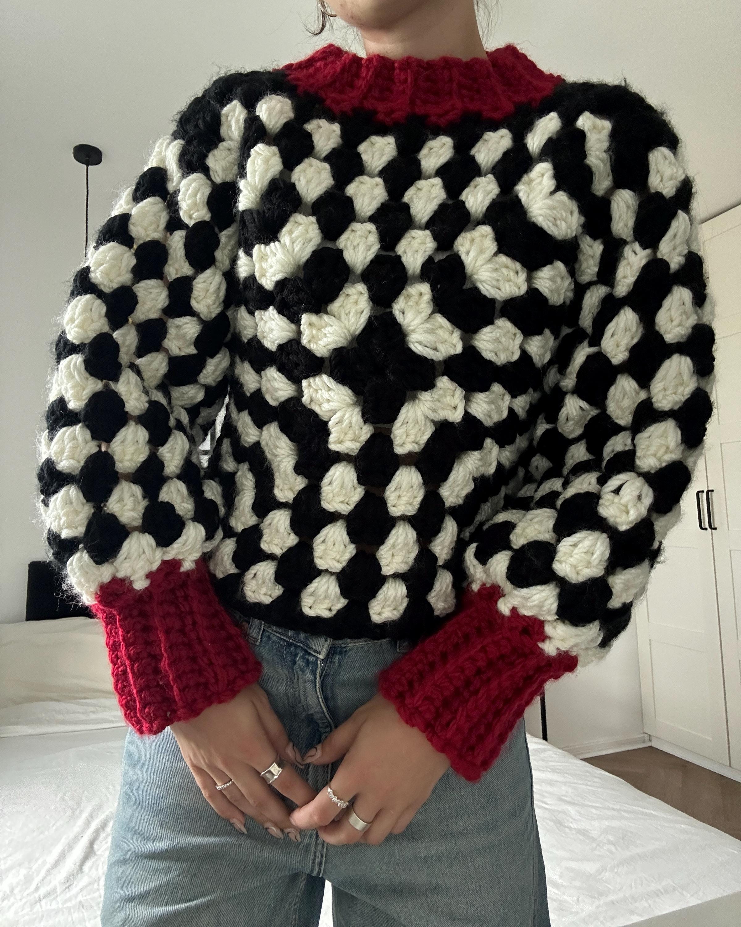 Chunky Granny Square Crochet Sweater